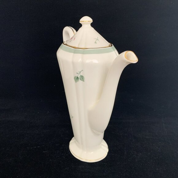 Frederik Lunning E Challinor Porcelain Coffee Pot w/ Lid 7.5" Floral Design Vtg - Picture 5 of 12